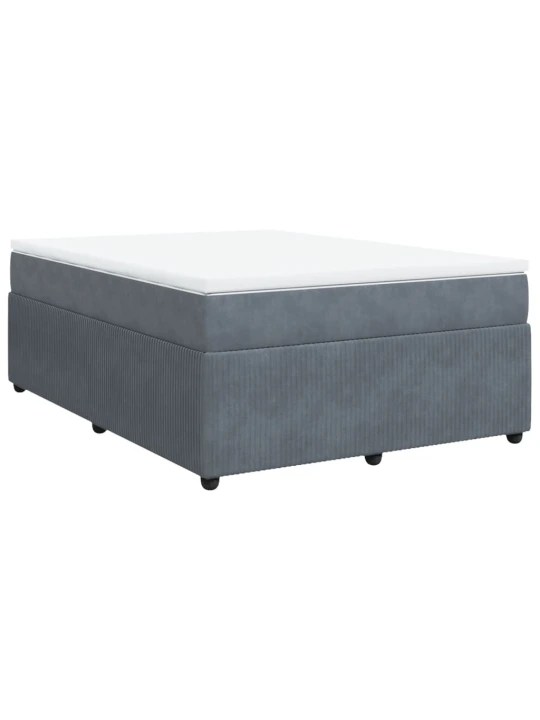 Box spring postel s matrací tmavě šedá 160x200 cm samet