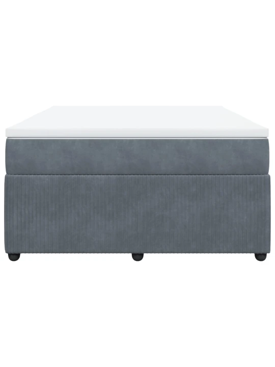 Box spring postel s matrací tmavě šedá 160x200 cm samet