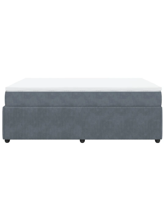 Box spring postel s matrací tmavě šedá 160x200 cm samet