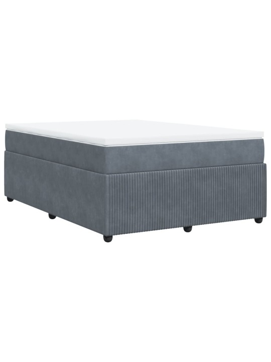 Box spring postel s matrací tmavě šedá 160x200 cm samet