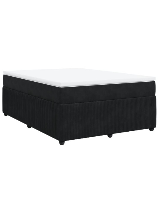 Box spring postel s matrací černá 160x200 cm samet