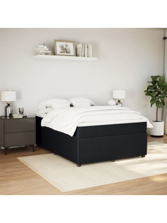 Box spring postel s matrací černá 160x200 cm samet