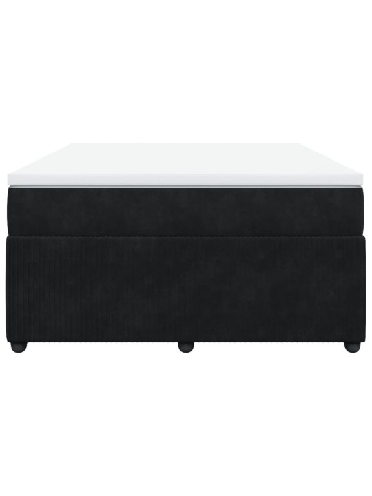 Box spring postel s matrací černá 160x200 cm samet