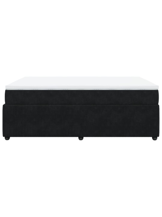 Box spring postel s matrací černá 160x200 cm samet
