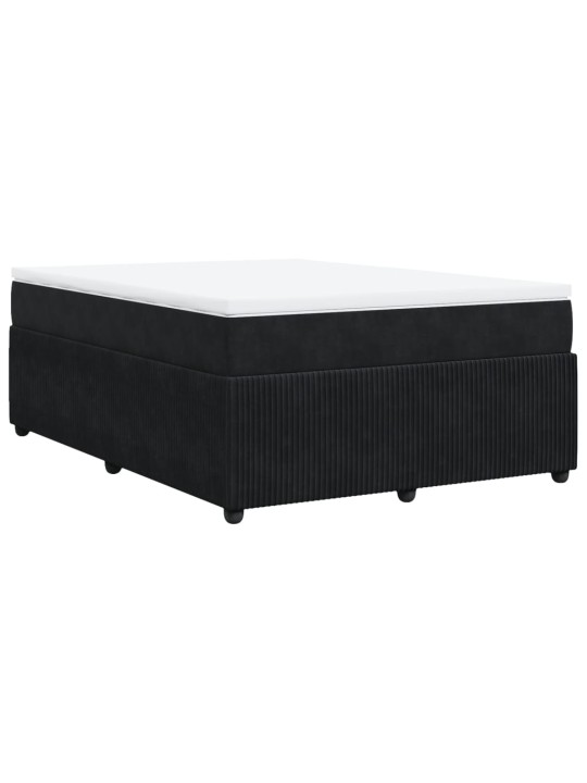 Box spring postel s matrací černá 160x200 cm samet
