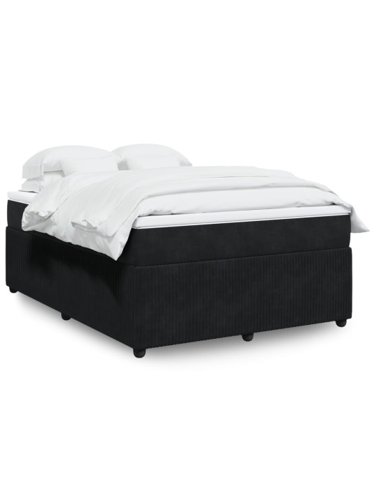 Box spring postel s matrací černá 160x200 cm samet