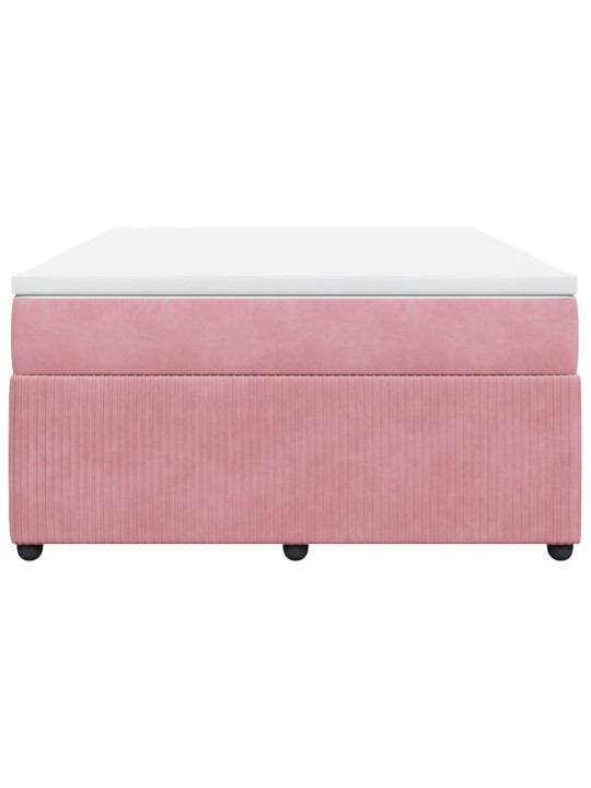 Box spring postel s matrací růžová 160x200 cm samet
