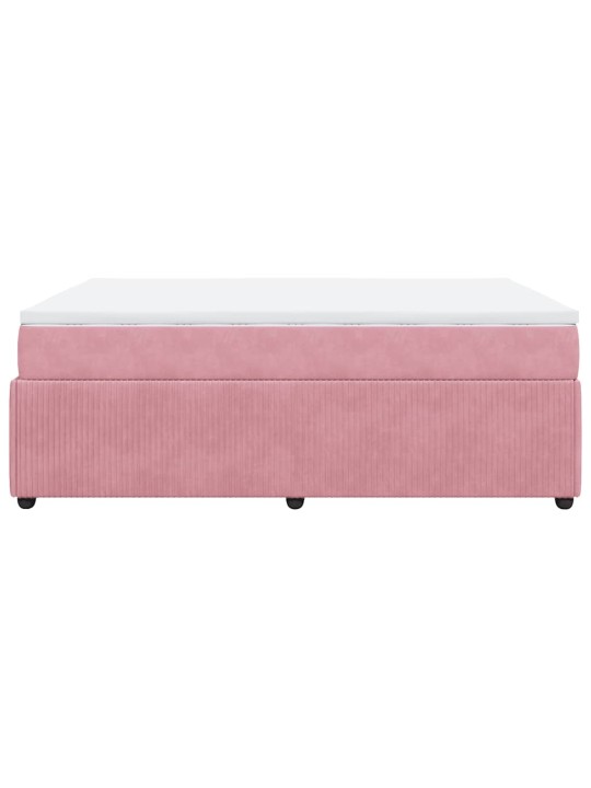 Box spring postel s matrací růžová 160x200 cm samet