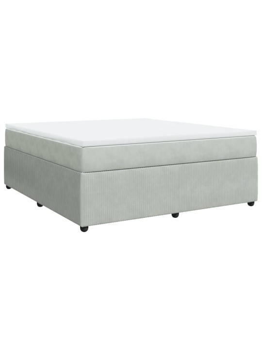 Box spring postel s matrací světle šedá 180x200 cm samet