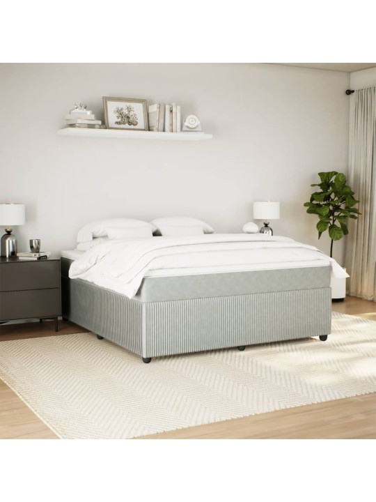 Box spring postel s matrací světle šedá 180x200 cm samet
