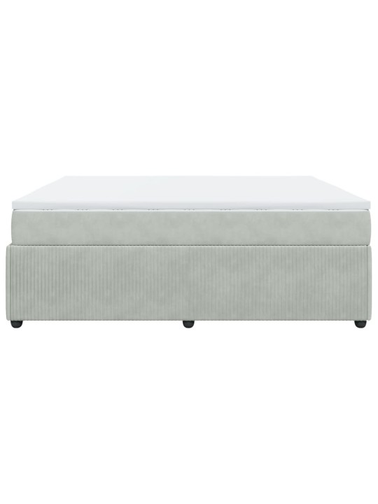 Box spring postel s matrací světle šedá 180x200 cm samet