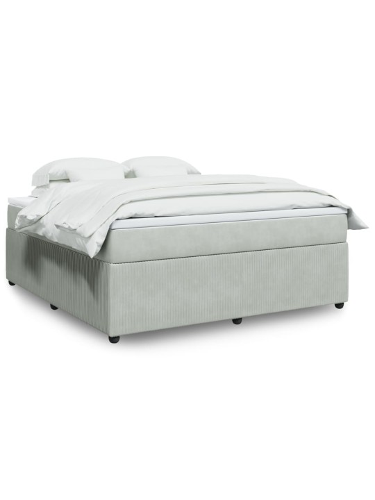 Box spring postel s matrací světle šedá 180x200 cm samet