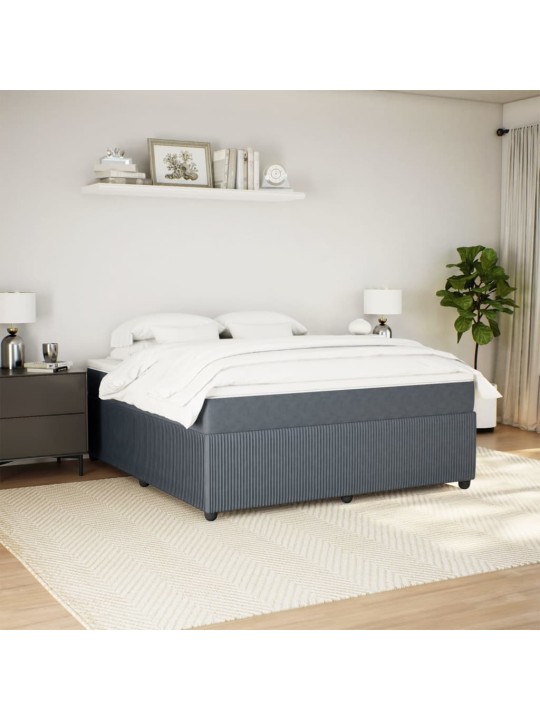Box spring postel s matrací tmavě šedá 180x200 cm samet