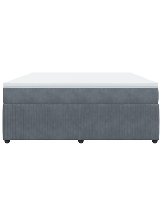 Box spring postel s matrací tmavě šedá 180x200 cm samet