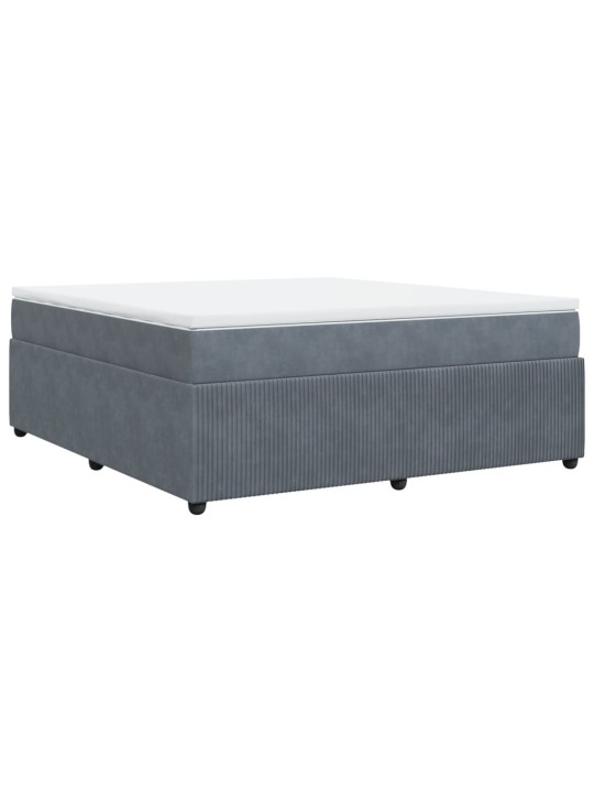Box spring postel s matrací tmavě šedá 180x200 cm samet