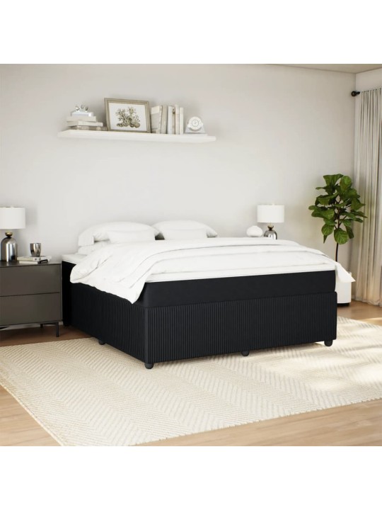 Box spring postel s matrací černá 180x200 cm samet