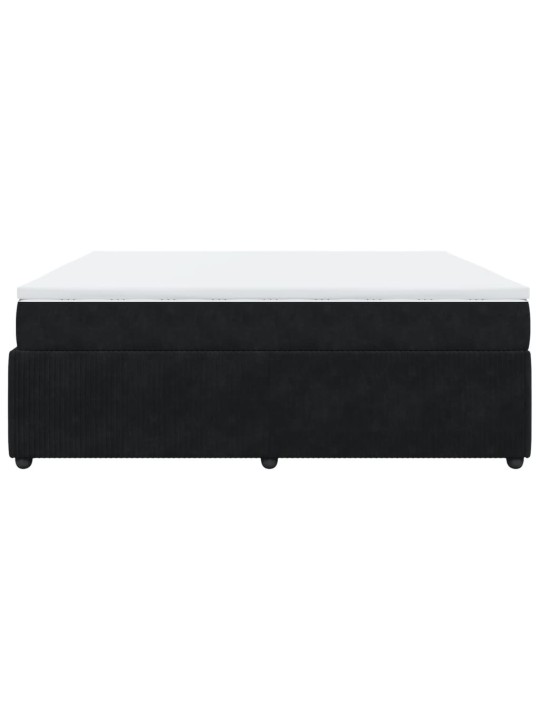 Box spring postel s matrací černá 180x200 cm samet