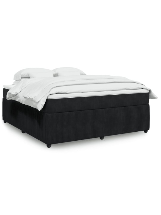 Box spring postel s matrací černá 180x200 cm samet