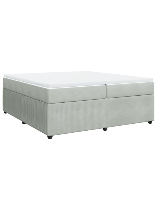 Box spring postel s matrací světle šedá 200x200 cm samet