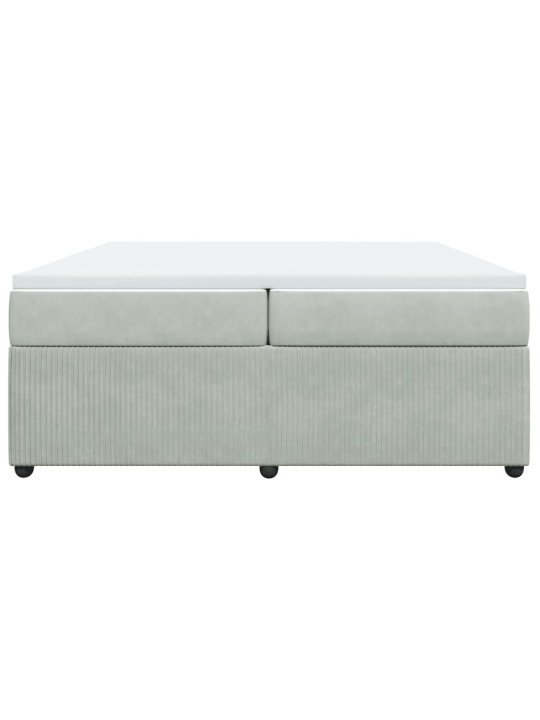 Box spring postel s matrací světle šedá 200x200 cm samet
