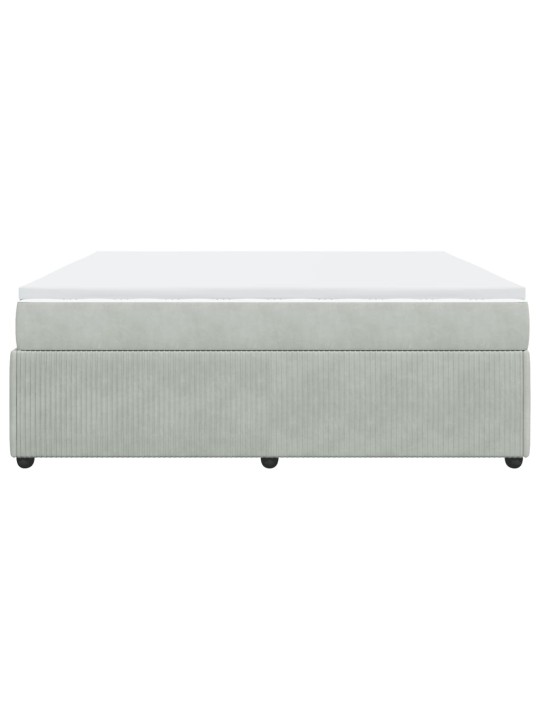 Box spring postel s matrací světle šedá 200x200 cm samet