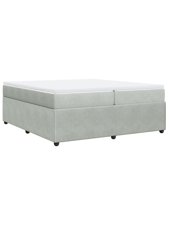 Box spring postel s matrací světle šedá 200x200 cm samet