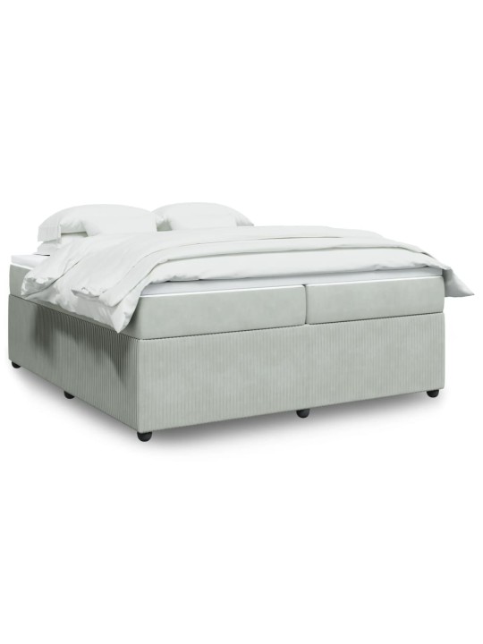Box spring postel s matrací světle šedá 200x200 cm samet