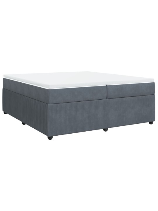 Box spring postel s matrací tmavě šedá 200x200 cm samet