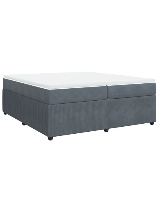 Box spring postel s matrací tmavě šedá 200x200 cm samet