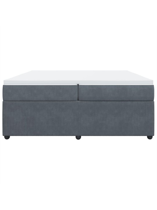 Box spring postel s matrací tmavě šedá 200x200 cm samet