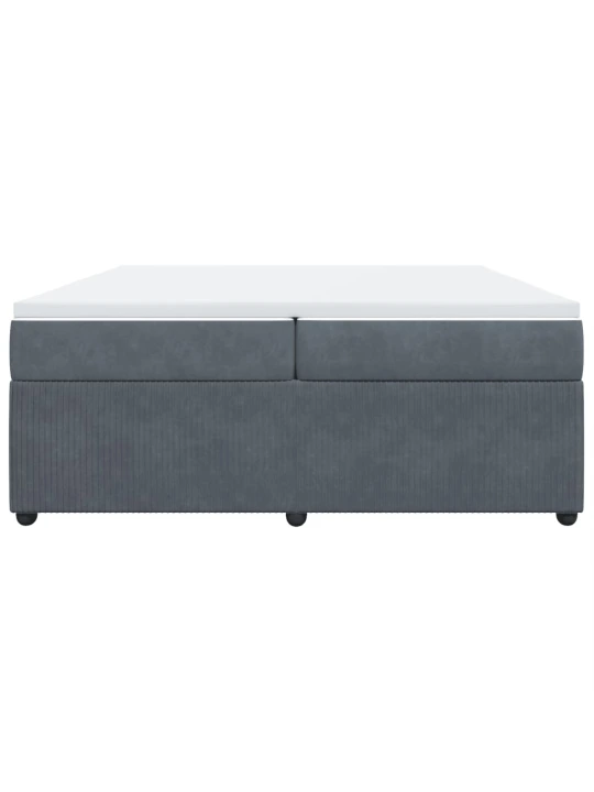 Box spring postel s matrací tmavě šedá 200x200 cm samet