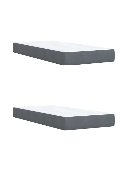 Box spring postel s matrací tmavě šedá 200x200 cm samet