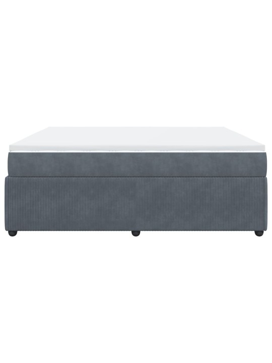 Box spring postel s matrací tmavě šedá 200x200 cm samet