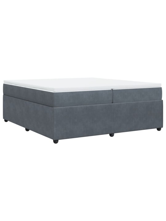 Box spring postel s matrací tmavě šedá 200x200 cm samet