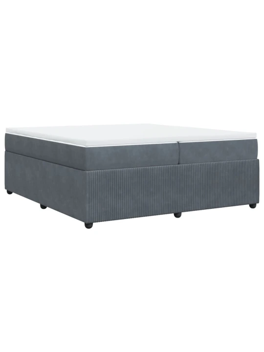 Box spring postel s matrací tmavě šedá 200x200 cm samet