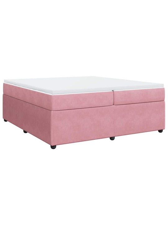 Box spring postel s matrací růžová 200x200 cm samet