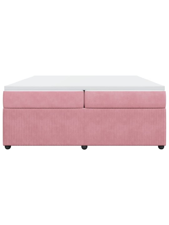 Box spring postel s matrací růžová 200x200 cm samet