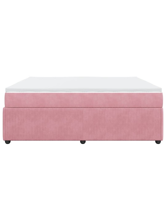 Box spring postel s matrací růžová 200x200 cm samet