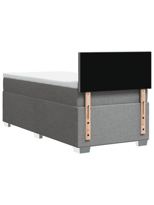 Box spring postel s matrací světle šedá 80 x 200 cm textil