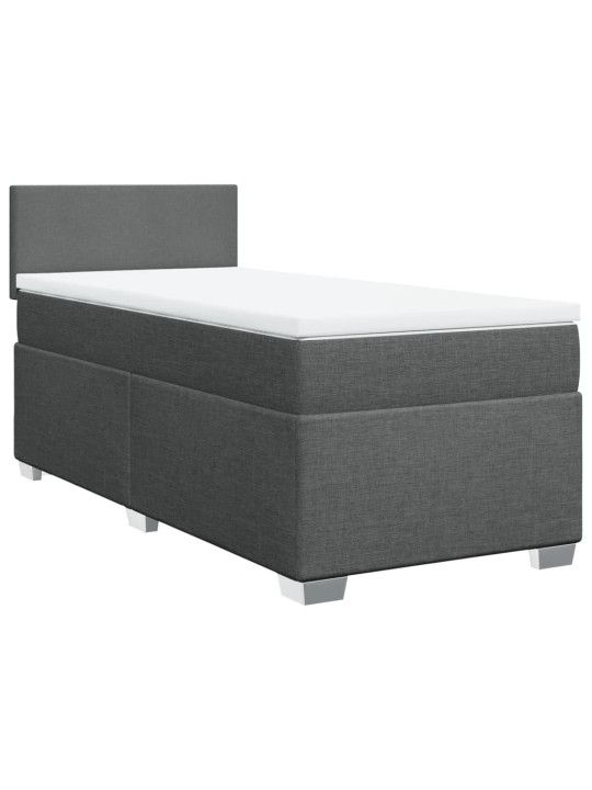 Box spring postel s matrací tmavě šedá 80 x 200 cm textil