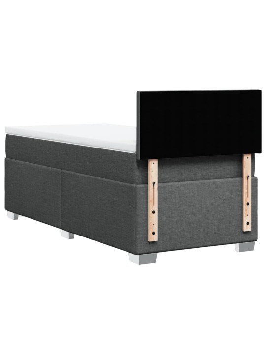 Box spring postel s matrací tmavě šedá 80 x 200 cm textil