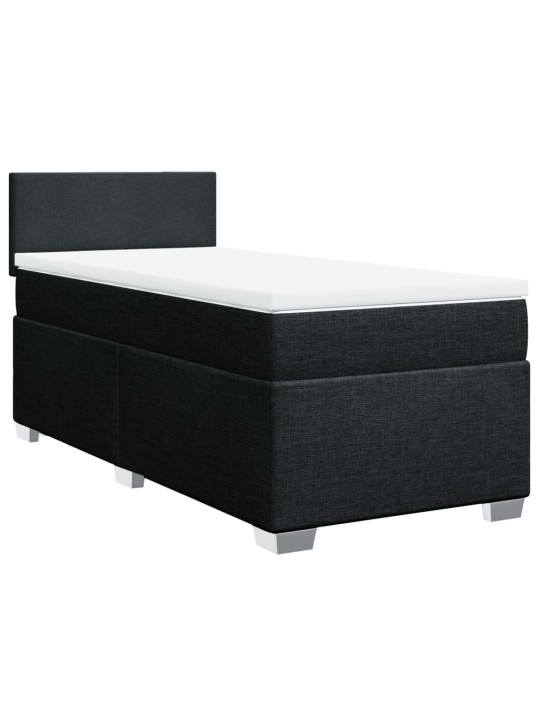 Box spring postel s matrací černá 80 x 200 cm textil