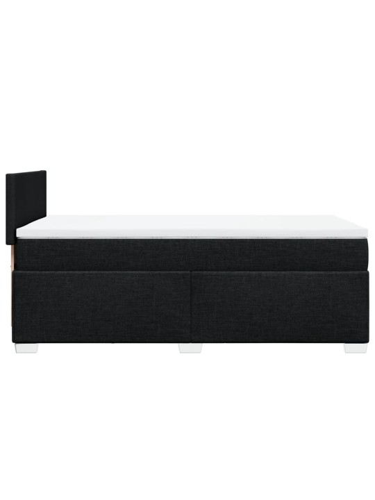 Box spring postel s matrací černá 80 x 200 cm textil