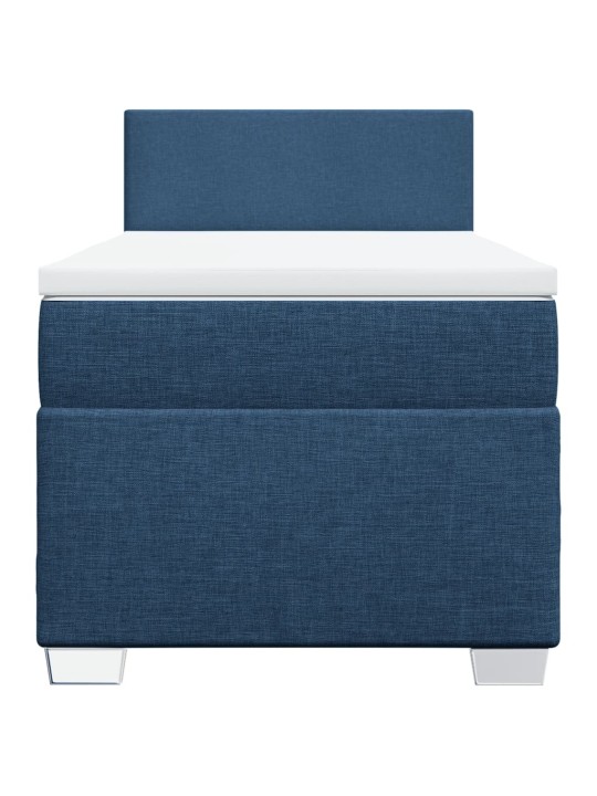 Box spring postel s matrací modrá 80x200 cm textil