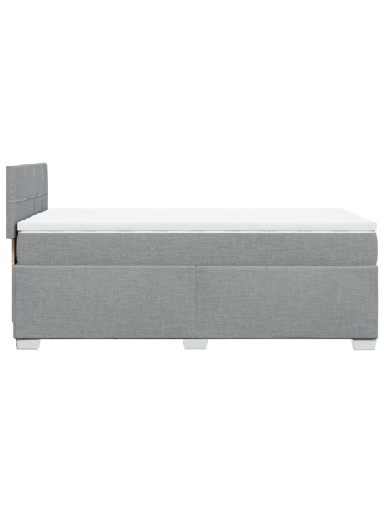 Box spring postel s matrací světle šedá 80 x 200 cm textil