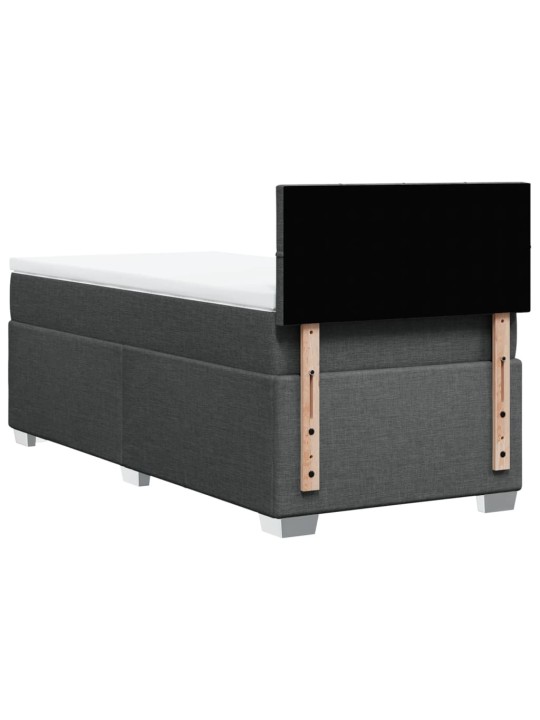 Box spring postel s matrací tmavě šedá 80 x 200 cm textil