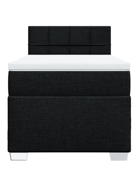 Box spring postel s matrací černá 80 x 200 cm textil