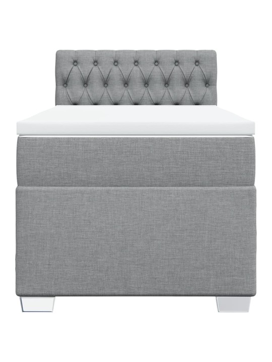 Box spring postel s matrací světle šedá 80 x 200 cm textil