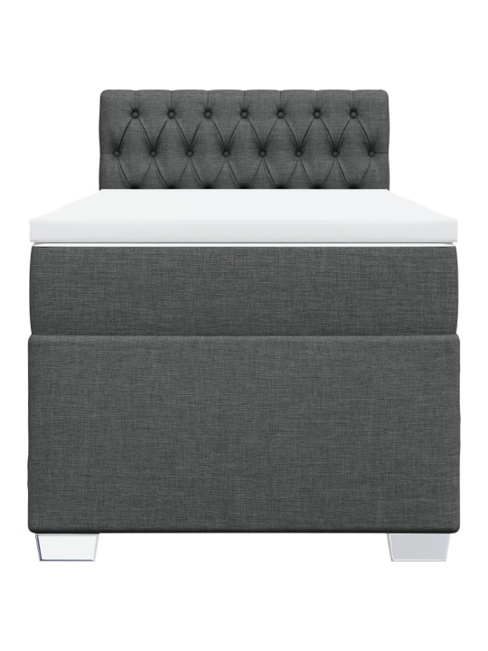 Box spring postel s matrací tmavě šedá 80 x 200 cm textil