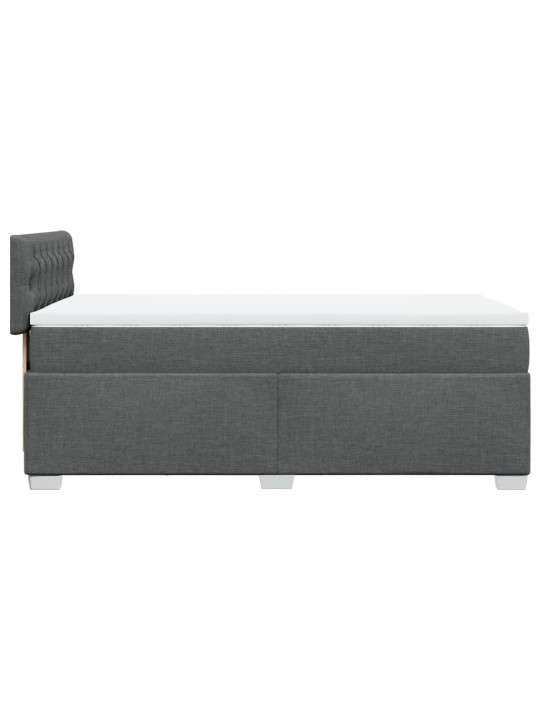 Box spring postel s matrací tmavě šedá 80 x 200 cm textil